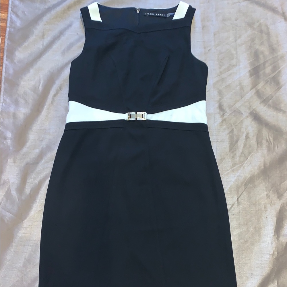 Ivanka Trump Sleeveless Dress: black and white